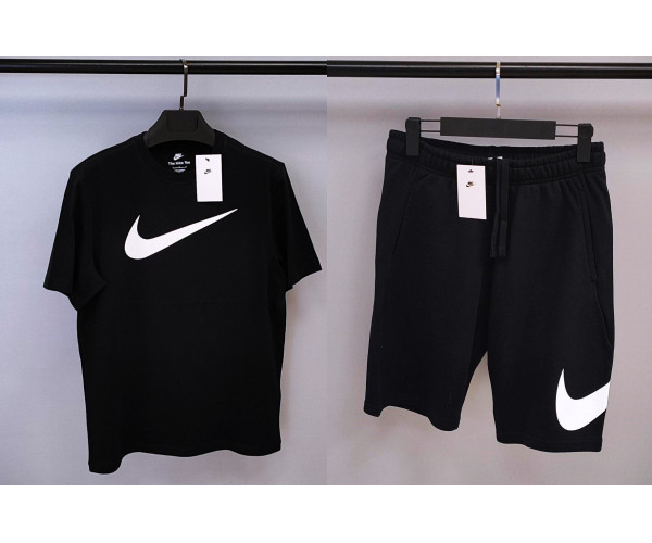 Мъжки спортен къс комплект Nike Big Logo Shorts + T-shirt Black